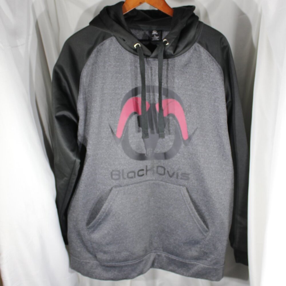 Black Ovis Pull Over Hoodie Charcoal/Black - Size L